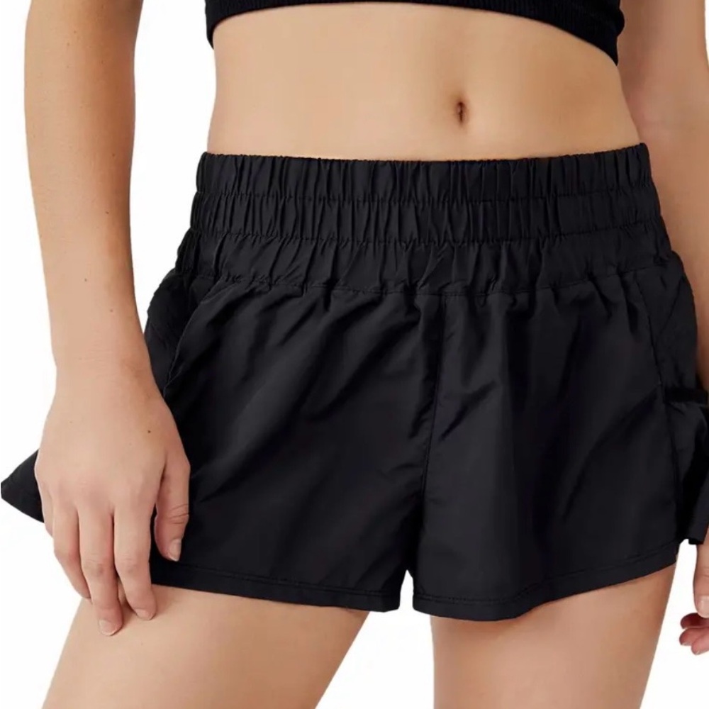 NWT FP Movement by Free People Get Your Flirt On BLACK Shorts Sz Medium.